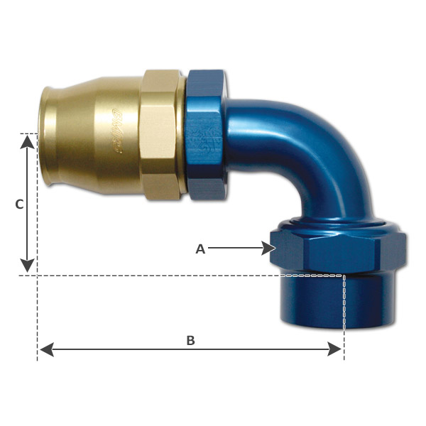 90 Elbow Hose Fitting -06 JIC (AN)